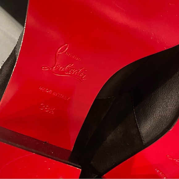 NEW: CHRISTIAN LOUBOUTIN • Alixos Black Knee High Embellished Boot- 38 1/2 - Picture 9 of 16